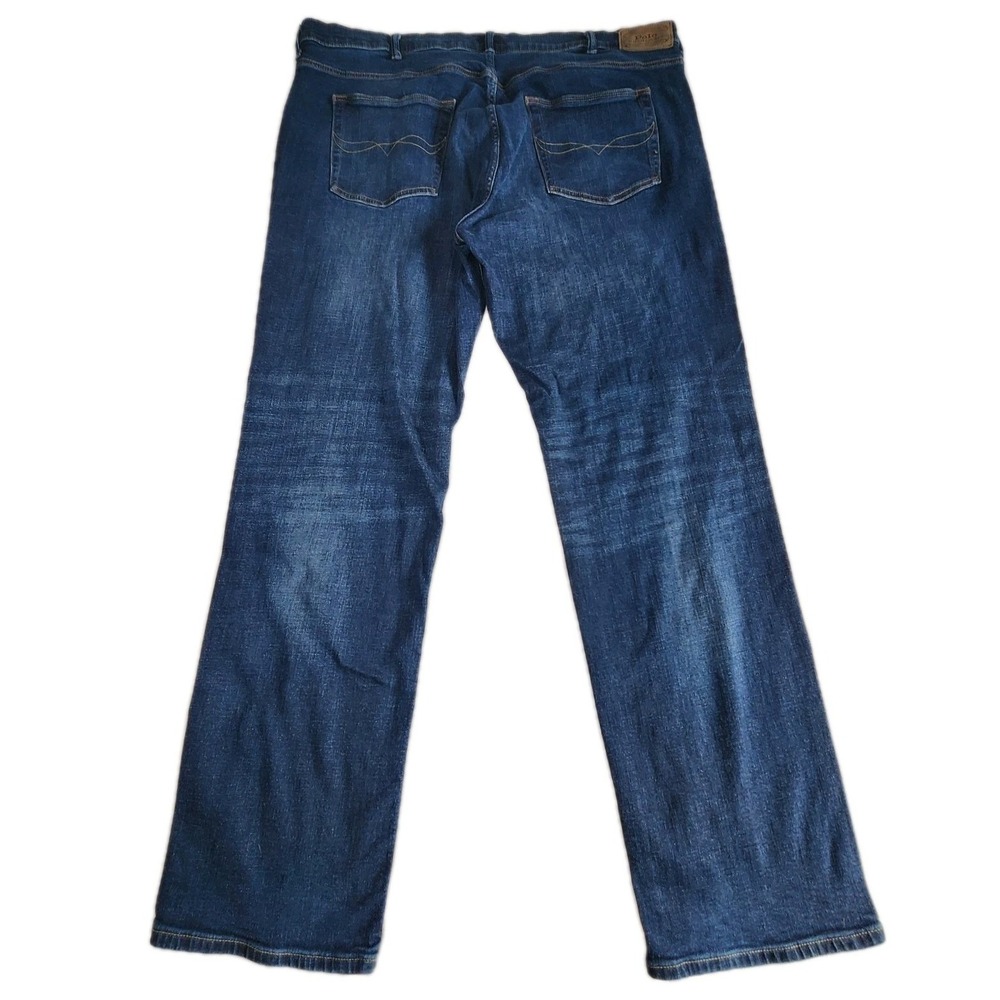 POLO RALPH LAUREN Hampton Relaxed Straight Jeans Mens 44Bx34 Blue Stretch Denim - Picture 2 of 12